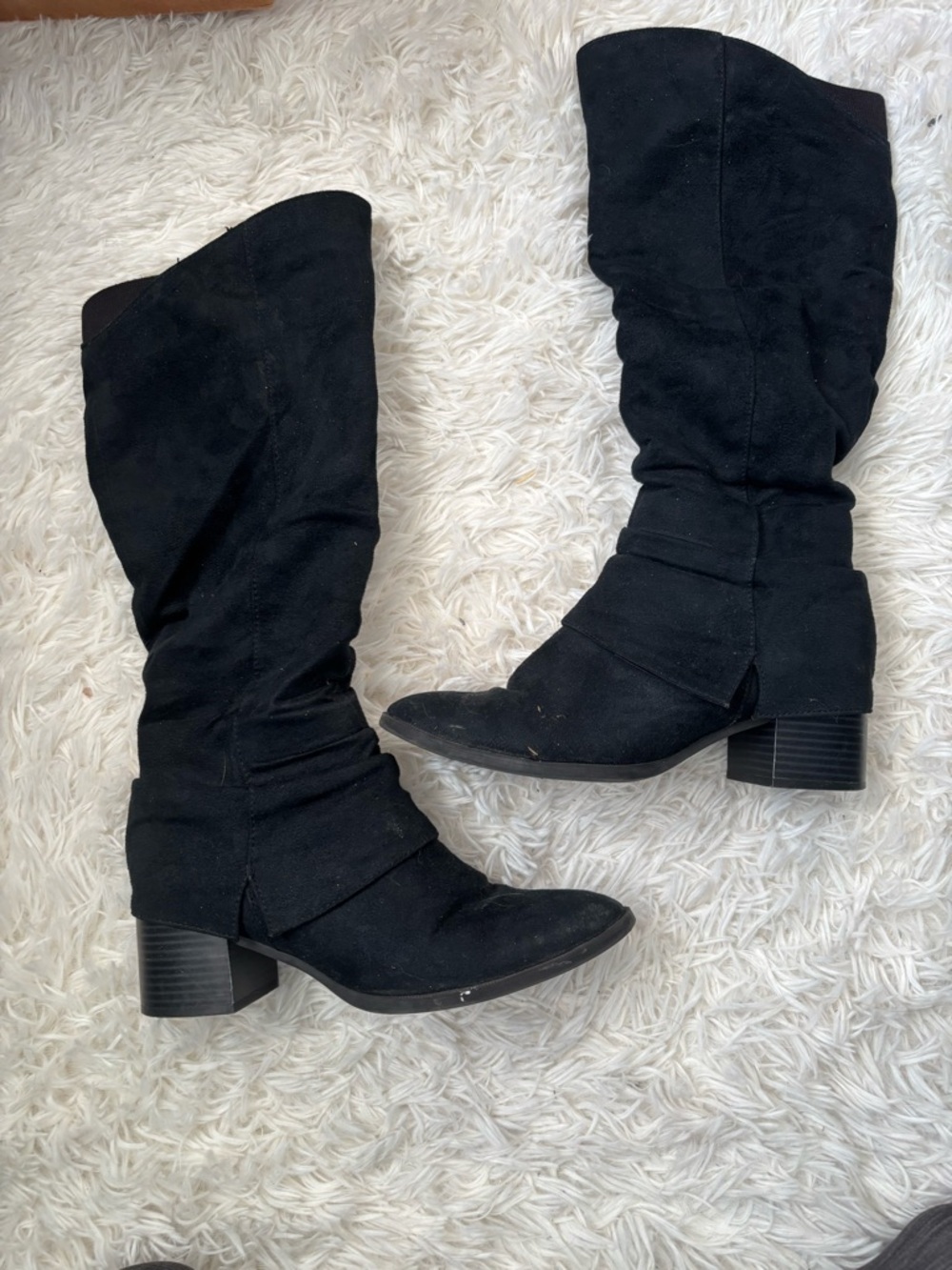 Classic Black Mid-Calf Slouch Boot - Women
